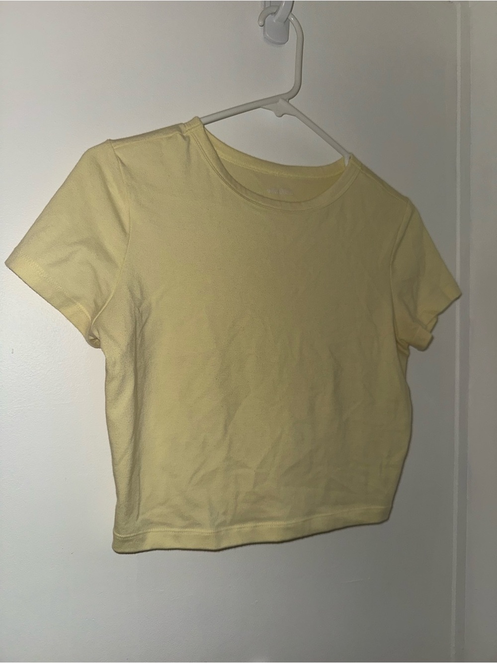 wild fable light yellow crop short sleeve top